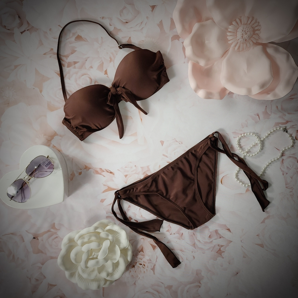 NWOT Brown Push-Up Underwire Bikini